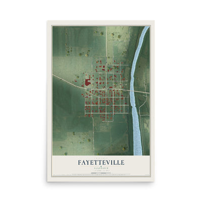 Map of Fayetteville, Illinois, 12 x 18 inch unframed archival matte print