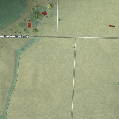 Second close-up of the map of Ferris, Illinois print showing more streets and buildings