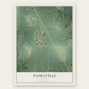 Floraville, Illinois map print, the full design