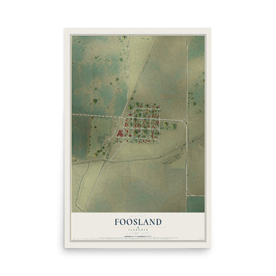 Map of Foosland, Illinois, 12 x 18 inch unframed archival matte print