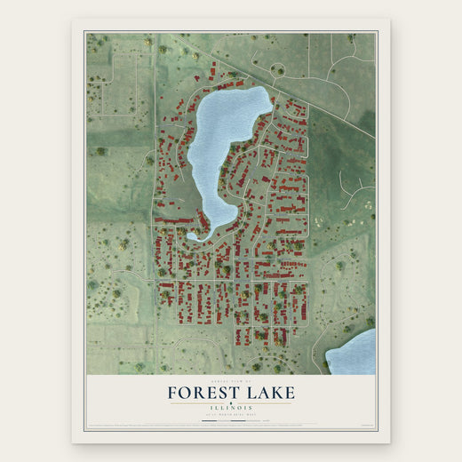 Forest Lake, Illinois map print, the full design