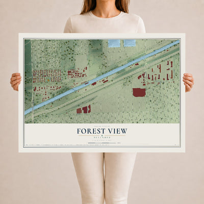 Map of Forest View, Illinois, 24 x 36 inch unframed archival matte print