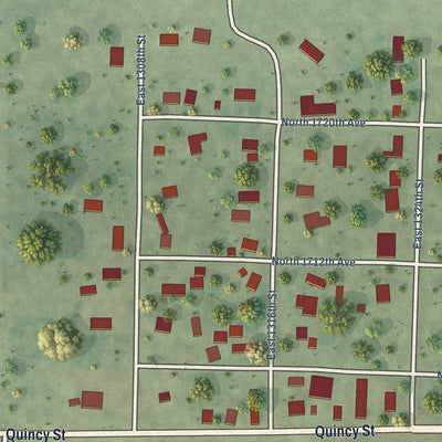 Close-up of the map of Fowler, Illinois print showing street and building detail