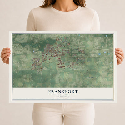 Map of Frankfort, Illinois, 12 x 18 inch unframed archival matte print