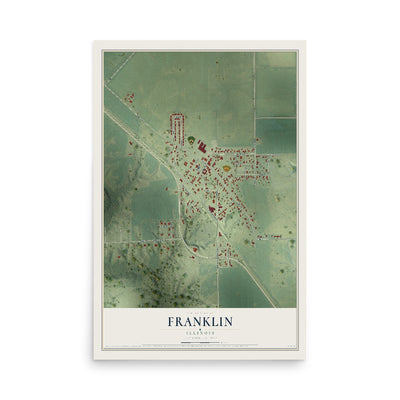 Map of Franklin, Illinois, 12 x 18 inch unframed archival matte print