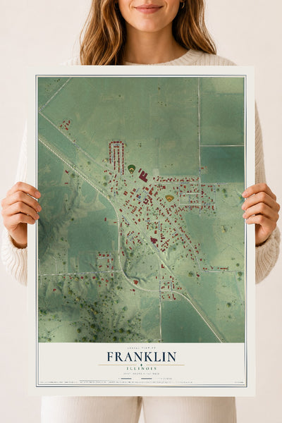 Map of Franklin, Illinois, 18 x 24 inch unframed archival matte print