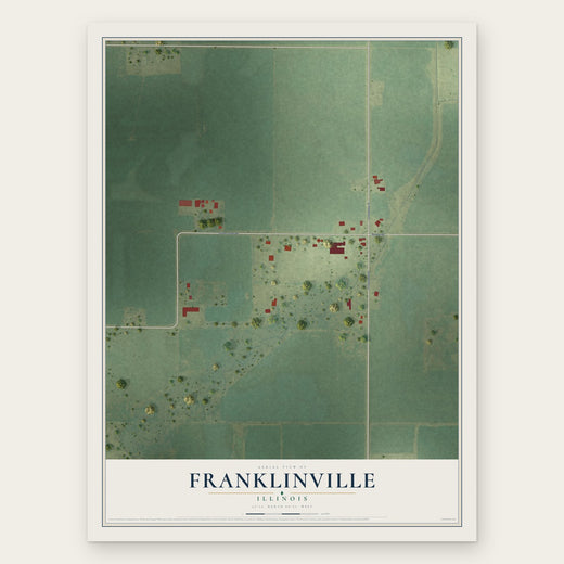 Franklinville, Illinois map print, the full design