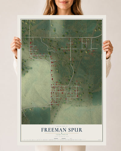 Map of Freeman Spur, Illinois, 24 x 36 inch unframed archival matte print