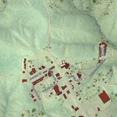 Second close-up of the map of Galena, Illinois print showing more streets and buildings