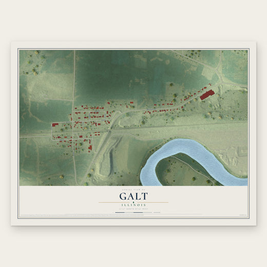 Galt, Illinois map print, the full design