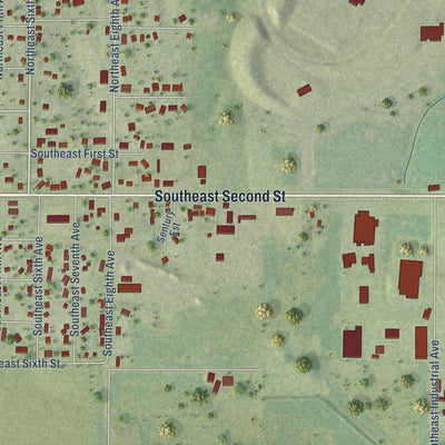 Second close-up of the map of Galva, Illinois print showing more streets and buildings
