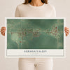 Map of German Valley, Illinois, 12 x 18 inch unframed archival matte print
