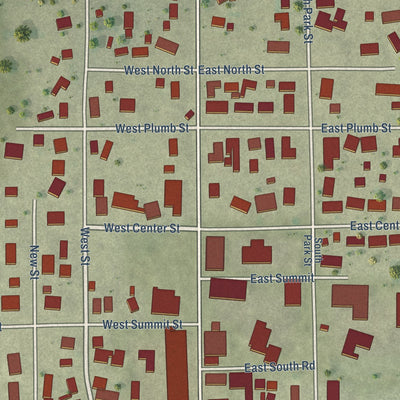 Close-up of the map of Gifford, Illinois print showing street and building detail