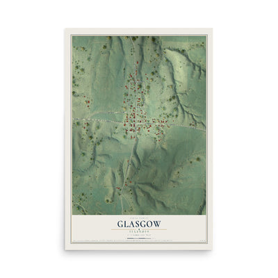 Map of Glasgow, Illinois, 12 x 18 inch unframed archival matte print