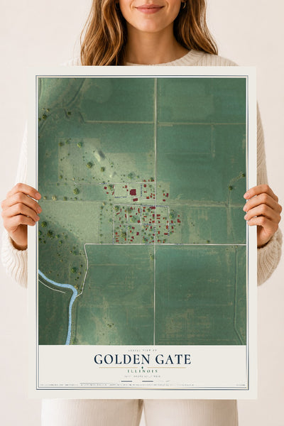 Map of Golden Gate, Illinois, 18 x 24 inch unframed archival matte print