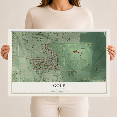 Map of Golf, Illinois, 12 x 18 inch unframed archival matte print