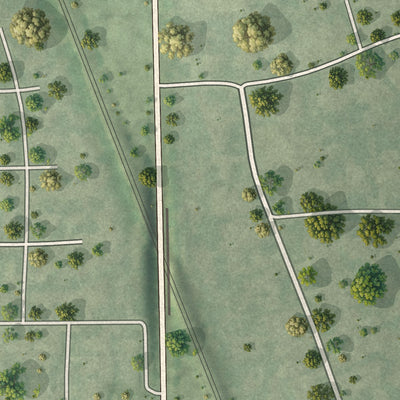 Second close-up of the map of Golf, Illinois print showing more streets and buildings
