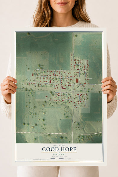 Map of Good Hope, Illinois, 18 x 24 inch unframed archival matte print