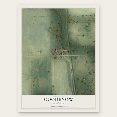 Goodenow, Illinois map print, the full design