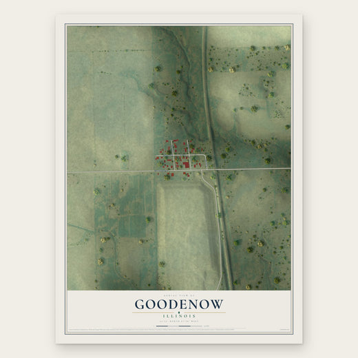 Goodenow, Illinois map print, the full design