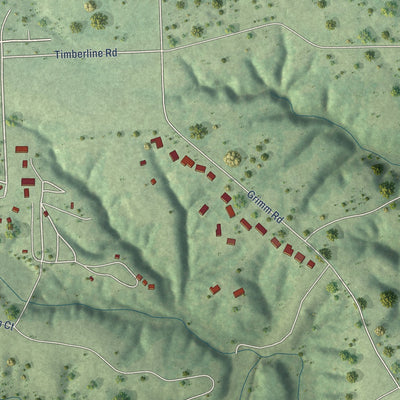 Second close-up of the map of Goodfield, Illinois print showing more streets and buildings