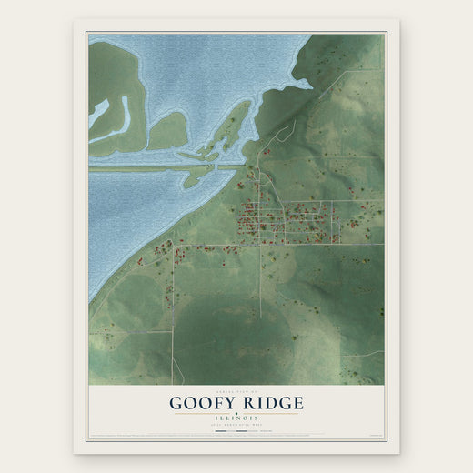Goofy Ridge, Illinois map print, the full design