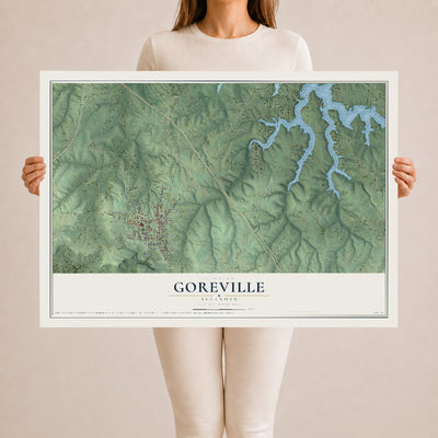 Map of Goreville, Illinois, 24 x 36 inch unframed archival matte print
