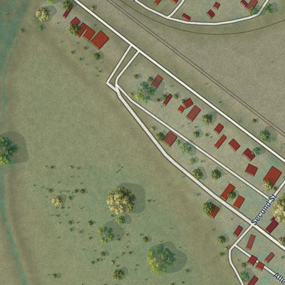 Second close-up of the map of Gorham, Illinois print showing more streets and buildings