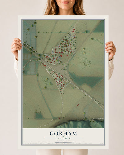 Map of Gorham, Illinois, 24 x 36 inch unframed archival matte print