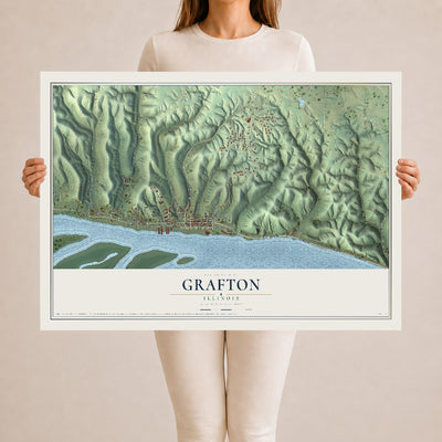 Map of Grafton, Illinois, 24 x 36 inch unframed archival matte print