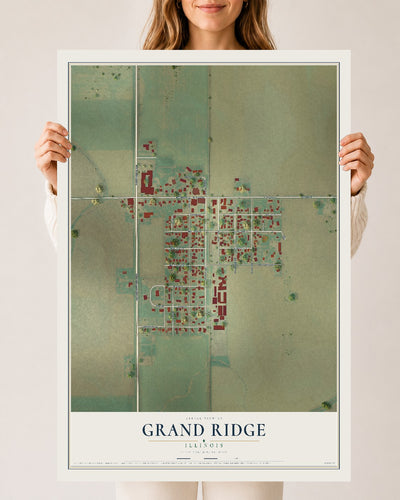 Map of Grand Ridge, Illinois, 24 x 36 inch unframed archival matte print