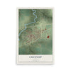 Map of Greenup, Illinois, 12 x 18 inch unframed archival matte print