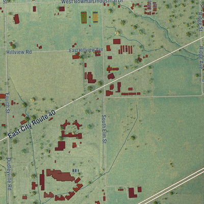 Second close-up of the map of Greenville, Illinois print showing more streets and buildings