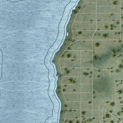 Second close-up of the map of Greenwood, Illinois print showing more streets and buildings