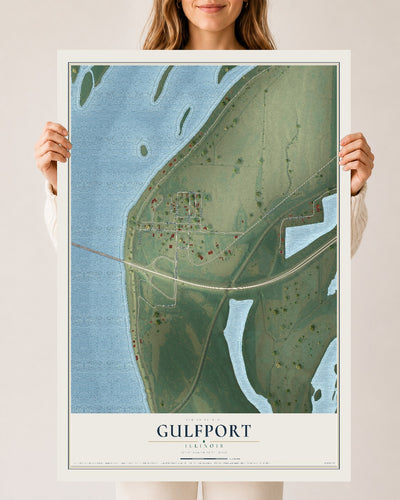 Map of Gulfport, Illinois, 24 x 36 inch unframed archival matte print