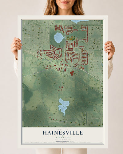 Map of Hainesville, Illinois, 24 x 36 inch unframed archival matte print