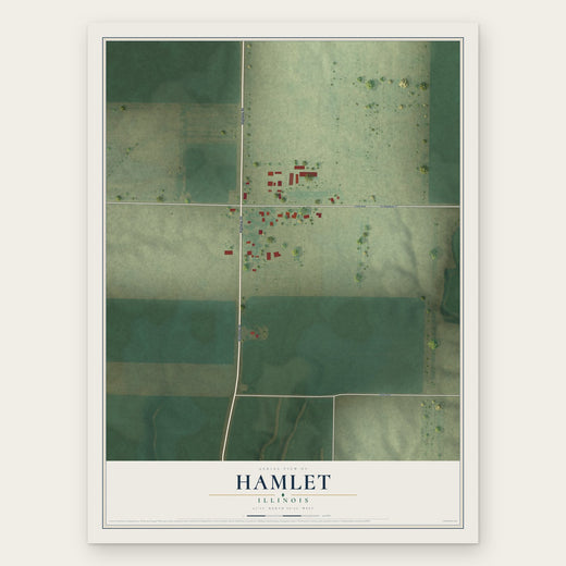 Hamlet, Illinois map print, the full design