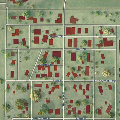 Close-up of the map of Hammond, Illinois print showing street and building detail