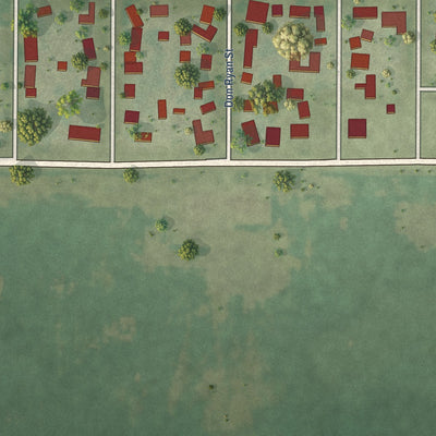 Second close-up of the map of Hammond, Illinois print showing more streets and buildings