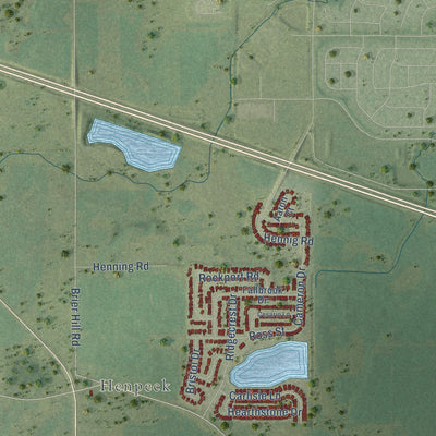 Second close-up of the map of Hampshire, Illinois print showing more streets and buildings