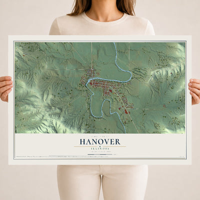 Map of Hanover, Illinois, 18 x 24 inch unframed archival matte print