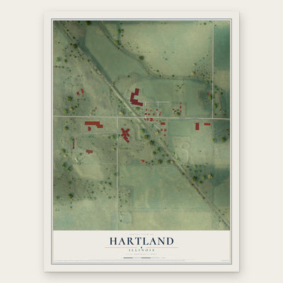 Hartland, Illinois map print, the full design