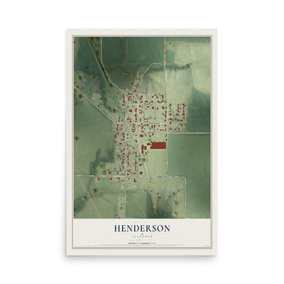 Map of Henderson, Illinois, 12 x 18 inch unframed archival matte print