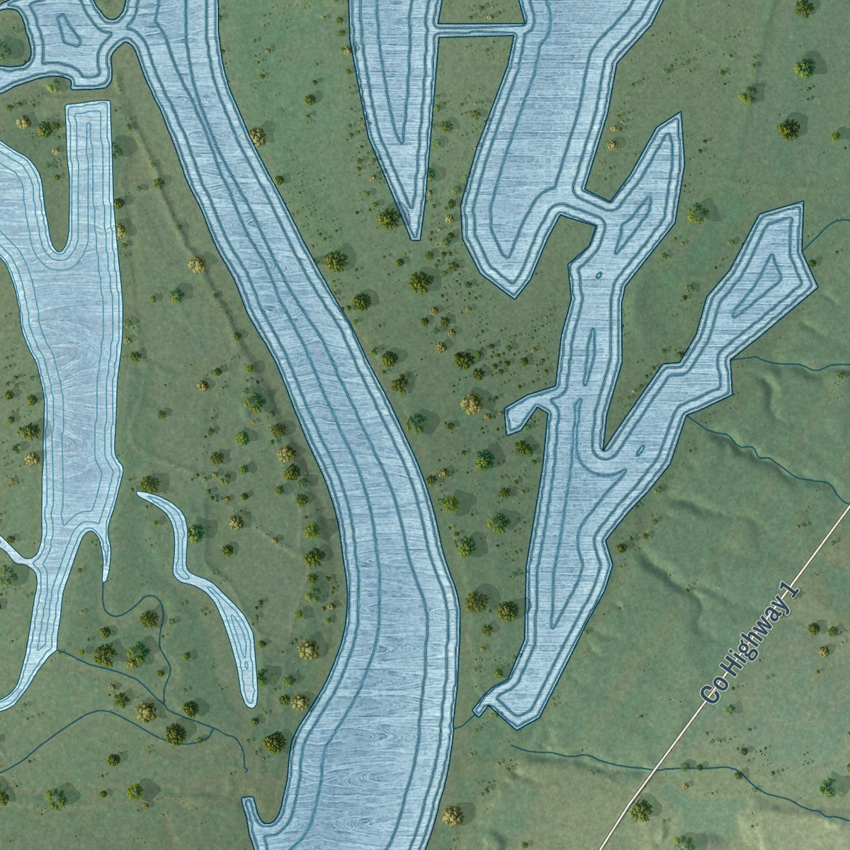 Second close-up of the map of Hennepin, Illinois print showing more streets and buildings