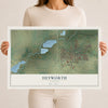 Map of Heyworth, Illinois, 12 x 18 inch unframed archival matte print