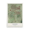 Map of Hillside, Illinois, 12 x 18 inch unframed archival matte print