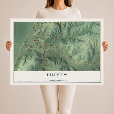 Map of Hillview, Illinois, 24 x 36 inch unframed archival matte print
