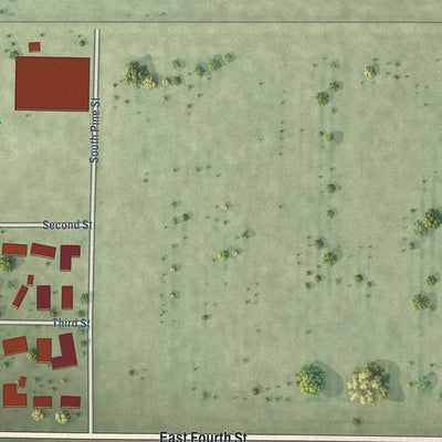 Second close-up of the map of Hoffman, Illinois print showing more streets and buildings