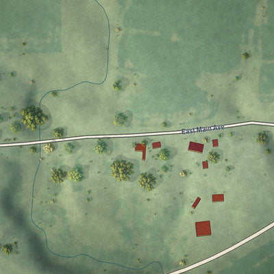 Second close-up of the map of Hollowayville, Illinois print showing more streets and buildings