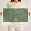 Map of Hopkins Park, Illinois, 12 x 18 inch unframed archival matte print